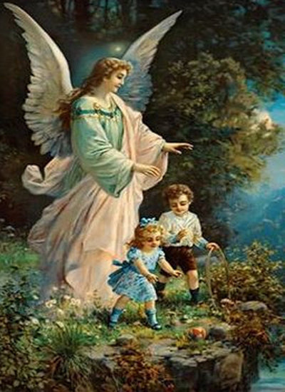 Angel Watching Over Children Diamond Art
