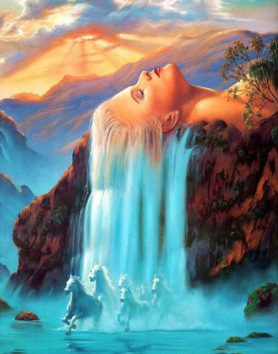 Abstract Waterfall Diamond Art