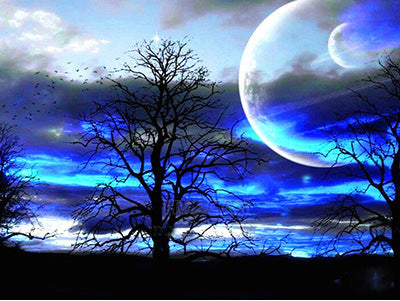 Blue Sky Moon Diamond Art