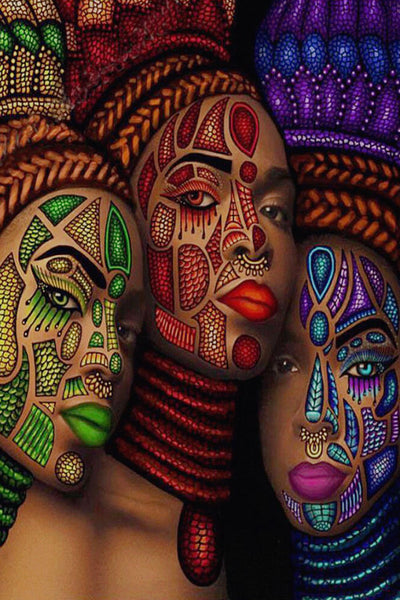 3 African Girls Diamond Art