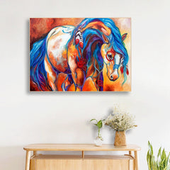 5D Diy Full Diamond Round Diamond Painting Mouse Indian War Horse Diamond Embroidery