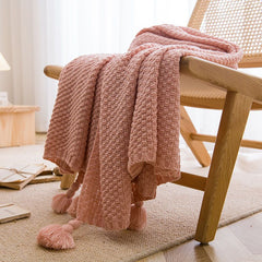 Cozy Tassel Knit Throw Blanket