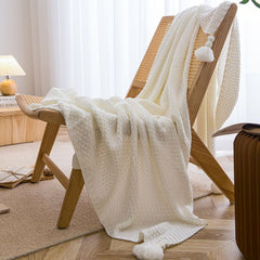 Cozy Tassel Knit Throw Blanket