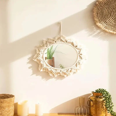Aesthetic Macrame Wall Mirror
