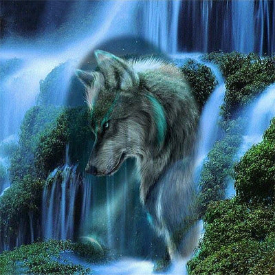 5d Diy Diamond Painting  Waterfall Scenic Wolf Cross Stitch Rhinestone Mosaic Art Gift Set