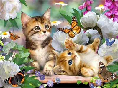 Butterfly Kittens Diamond Art