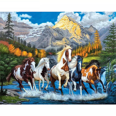 5D Animal Diamond Mosaic Horse Painting